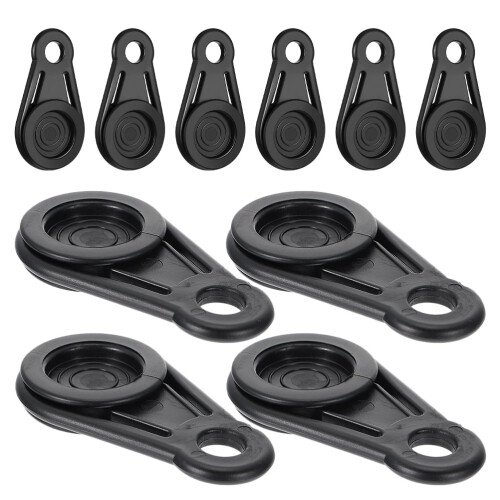 Clamp Shape Tarp Fasteners Black 10Pcs For Hiking
