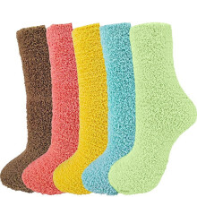 5 Pairs Thick Crew Socks, House Socks for Women Indoor, Cute Gifts, Small Gifts for Women, Gifts for Women, Multi-color One Size