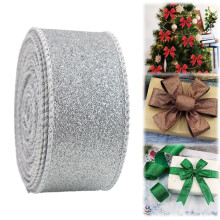 Premium 2.5" Wired Christmas Ribbon with Glitter, 10 Yd – Ideal for Tree Bows & DIY Decor
