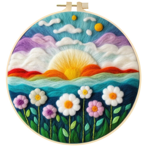 DIY Needle Felting Kit Beginner-Friendly Wool Painting Craft Set Type 7