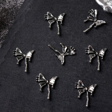 10 stk./sæt Vintage Kranie Hjerte Charms Kunstdekoration Metal Manicure Tilbehør Dekoration