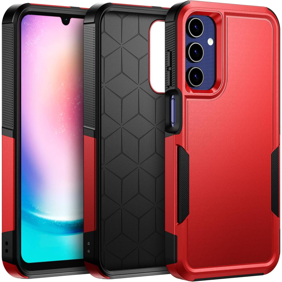 Shockproof Rugged Phone Case For Compatible With Samsung Galaxy A25 5G Â Military-Grade Drop Protection (Red) Red 9448483608435