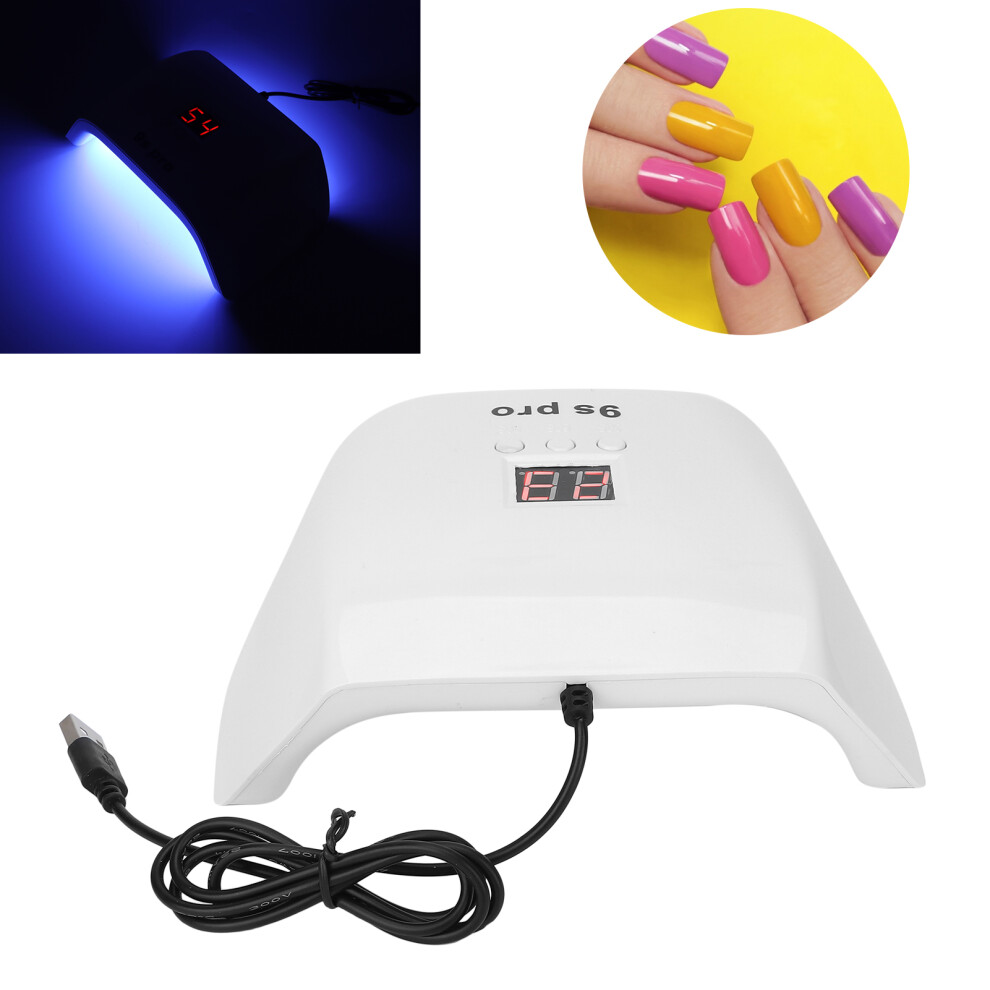 Light 120W Dual Nail Lamp - 3 Timer Settings, Usb, 18X11.5x6.8cm