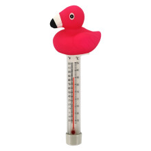 Drijvende zwembadthermometer – Groot display, onbreekbaar, diervormig (flamingo), voor zwembaden/spa's/bubbelbaden/aquaria, 21 x 6 cm