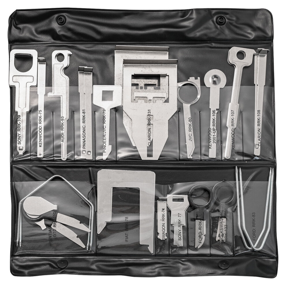 38Pcs Car Radio Release Key&Vehicle Panel Removal Repair Trim Tool Kits Metal Silver 9448483664516