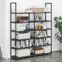Metal Shoe Rack Organizer 6-Tier Black 45 x 31 in