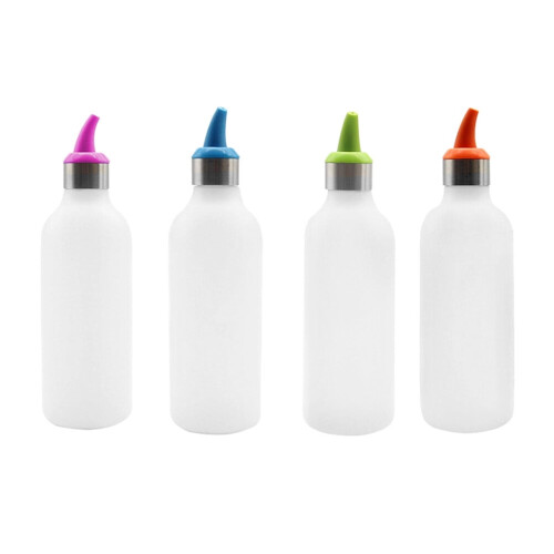 3Pcs Salad Dressing Bottles Plastic Sauce Container Assorted Colors Translucent