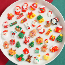 100pcs Christmas Resin Charms for Crafts, Flatback Slime Charms & Ornaments – Compatible with DIY Craft Supplies