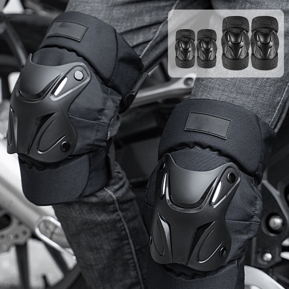 Breathable Motorcycle Knee And Elbow Pads Set For Sports Protection With Impact Absorption 9448483662345
