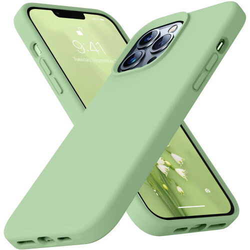 Compatible with iPhone 13 Pro Max Case, 6.7" Liquid Silicone, Soft Microfiber Lining, Full-Body Bumper Protection – Matcha