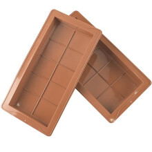 Deep Chocolate Bar Mold 2X, Silicone, Heat-Resistant, Compatible with Chocolate, Brownie & Dessert Making