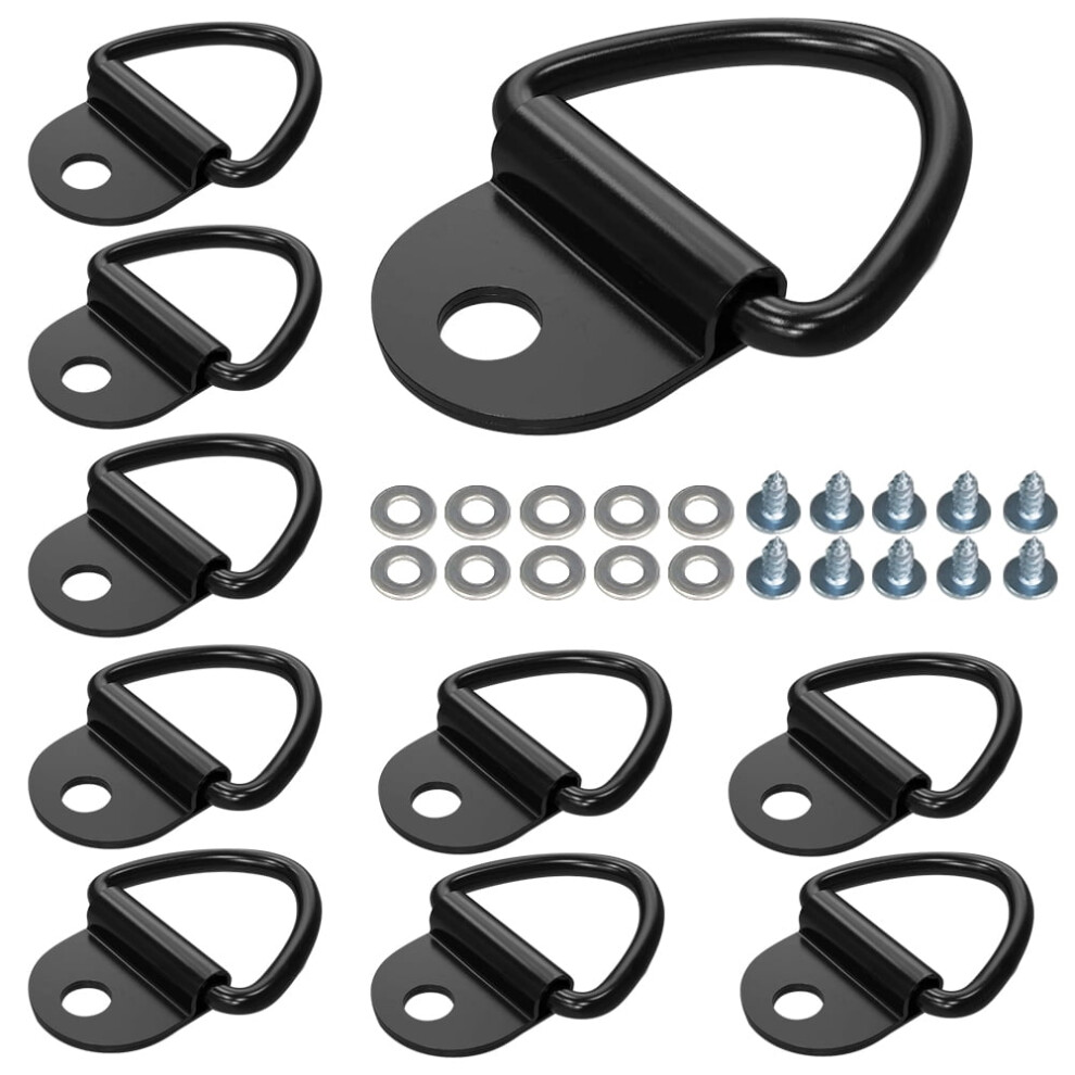 10 Pieces Cargo Tie-Down Anchors V-Ring Steel V-Ring Bolt On Trailer Anchor For Cargo On Trucks Pickups Trailers Flush Mount Tiedown Anchor 9448483664288