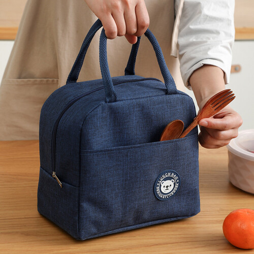 (Navy Blue) Portable Lunch Bag for Work & Picnic 1