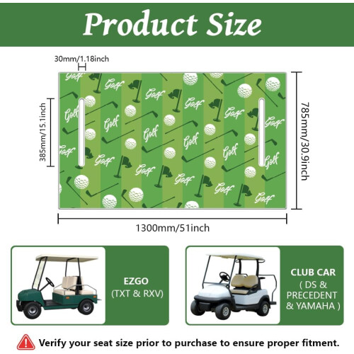 capa de assento de carrinho de golfe em microfibra superfina, 785 x 1300 mm 1