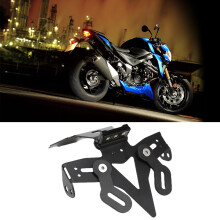 Edelstahl-Motorradkennzeichenhalterung mit 3-LED für GSXS750 2017-2021