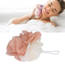 Elegant Two-Color Bath Loofah Mesh Shower Ball PE Polyester 10.2cm