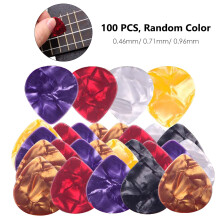 100 Stück Gitarr picks Set - 0,46/0,71/0,96 mm Celluloid, Mehrfarbig