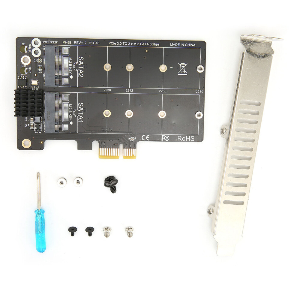 Adapter Card M.2 Sata To Pcie Dual Disk Array, Durable Pcb 7651391424642