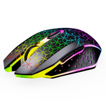 Dual-Mode Wireless Mouse 2.4G+BT5.2, 7-Color Backlight, 89g, Black & White