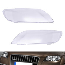 Pair Headlight Lens Covers for 20062015 Audi Q7, Clear Polycarbonate, Light Transmission, Waterproof, Direct Fit Replacement 4L0941029 4L0941030