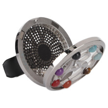 Car Stainless Steel Air Freshener Vent Clip with 4 Cotton Pads, Aromatherapy Diffuser, 38mm Diameter