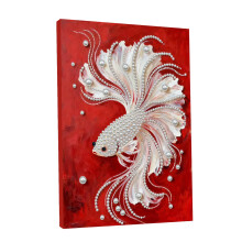 (Goldfish) DIY Gem Pearl Diamond Art Frame Set, 11.81x15.75in Colorful Canvas, Home Decor Display - Clover