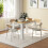 Homcom (White) HOMCOM Dining Table for 4-6 People, Wood Effect Tabletop 1