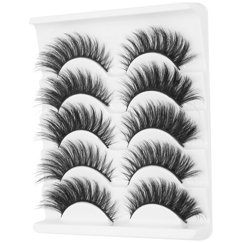 5 Pairs Thick Curly False Eyelashes for Date & Stage Use, Easy Application 2
