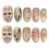 (S) 10Pcs Gold Foil False Nails with Glitter for Wedding 5
