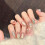 (S) 10Pcs Gold Foil False Nails with Glitter for Wedding 6