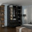 (Black, 116cm) 3 Door High Gloss Wardrobe 4
