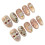 (M) 10Pcs Gold Foil False Nails with Glitter for Wedding 7
