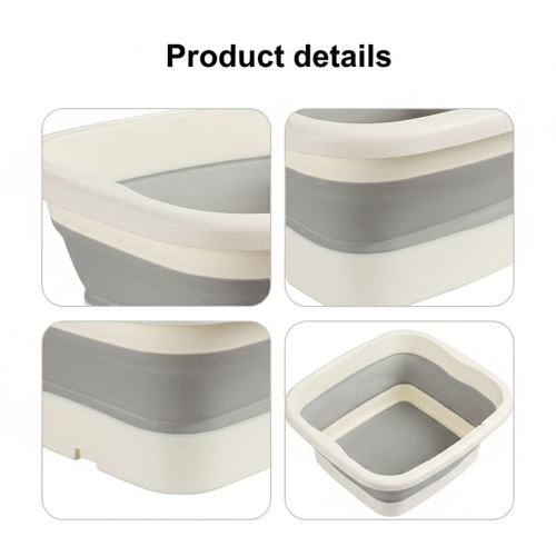 (White, Without Lid) Heated Foot Spa Massager with Foldable Basin 1