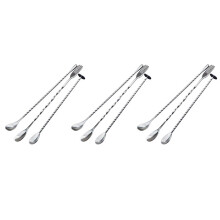 9 Pezzi Cucchiaio Mescolare Extra Lungo Nel Acciaio Inossidabile Spirale Bar Agitatore per Cocktail Shaker Apparecchio per Caffè Mescolando Cucchiaio