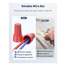 100Pc Wire Nuts Wire Caps Electrical Wire Connectors for 10-22AWG Gauge Wire Electric Connectors for Wiring Twist Nuts A
