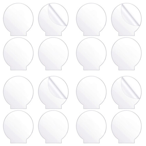 16Pcs Clear Acrylic Sheet Round Panel Thick (4mm) Plastic Acrylic Board for LED Light Base,Sign,DIY Display Projects