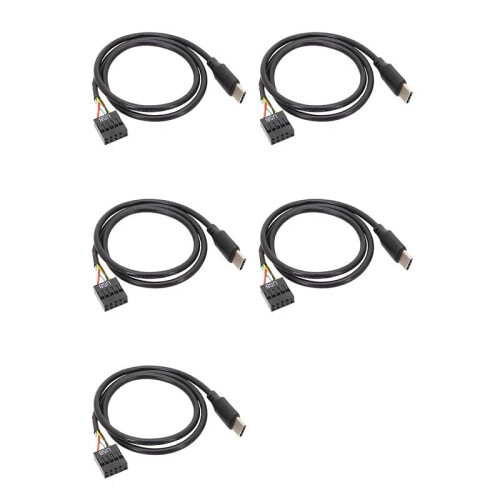 5Pcs USB 9Pin to USB Type C Cable for Computer Motherboard to USBC Secondary Screen PC LCD Screen 9Pin USB Cable Adapter