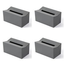 4X Kitchen Tissue Box Cover Napkin Holder for Paper Towels Box for Napkins Tissue Dispenser Wall Mounted Container Gray