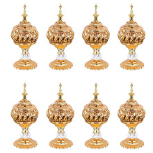 8X Incense Burner Incense Bakhoor Charcoal Incense Burner Metal Arab Censer Desktop Decor for Incense Sticks Cones