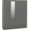 Seconique Denver 4 Door 2 Drawer  Wardrobe - Grey Gloss 2
