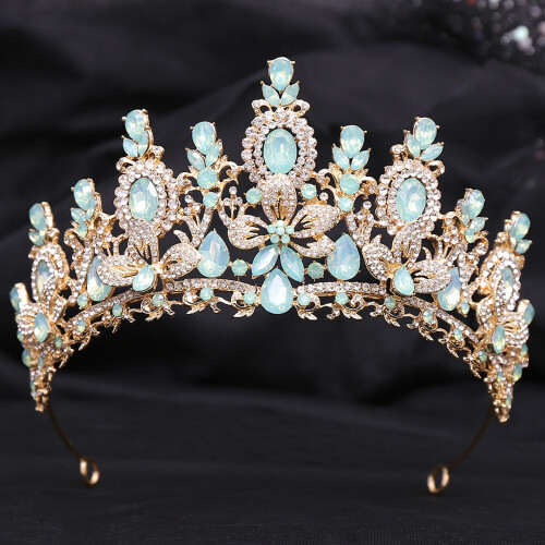 (O) Bride Crystal Flower Crown - Wedding Hair Accessory 1