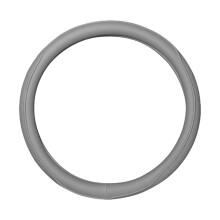 Leather Steering Wheel Cover Gray Non-Slip 1-Pack
