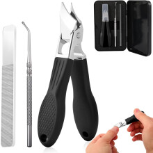Nagelknipser-Set „Eagle Beak“ mit abgeschrägten Kanten, 3-teilig, breite, spritzfreie Schneide, langer Griff – geeignet für Damen und Herren