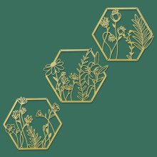 3 Pcs Metal Flower Wall Art, Farmhouse Wall Decor (Black)