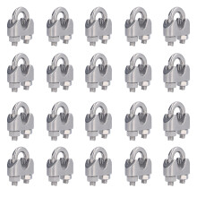 20 Pcs Stainless Steel M8 Wire Rope Clamp Fittings, 8mm Hardware