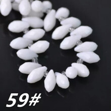 12x6mm 16x8mm 20x10mm 25x12mm Teardrop Faceted Crystal Glass Loose Pendant Beads-59# Opaque White-12x6mm (30pcs)