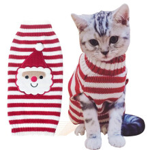 Kattegenser Jul Julenissen Kjæledyr Katt Vinterstrikk Varme Klær Medium