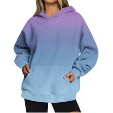 Women's Plus Size Gradient Hoodie Long Sleeve Sweatshirt