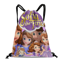 Sofia Princess Drawstring Sack:Ideal for fitness, hiking, swimming, travel, beach, and shopping, with a waterproof feature, size 15.7*17.7 inches.