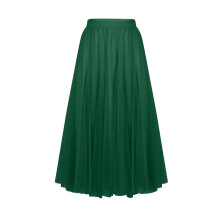 Gonna da donna in tulle sfumato verde militare con orlo asimmetrico, gonna midi da festa a vita alta elasticizzata, taglia L